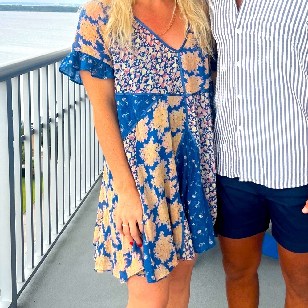 Free People T shirt dress with built in adjustable slip
